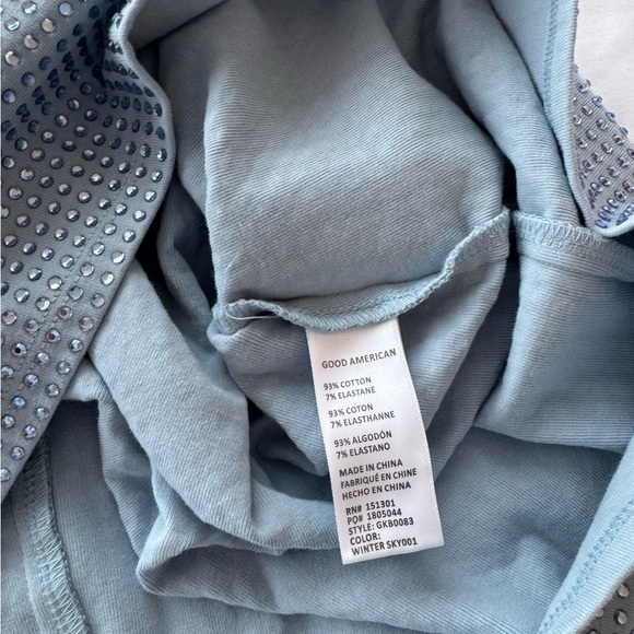 Good American Winter Sky Blue Crystal Embellished Tank & Mini Skirt Set - Large - Picture 8 of 9